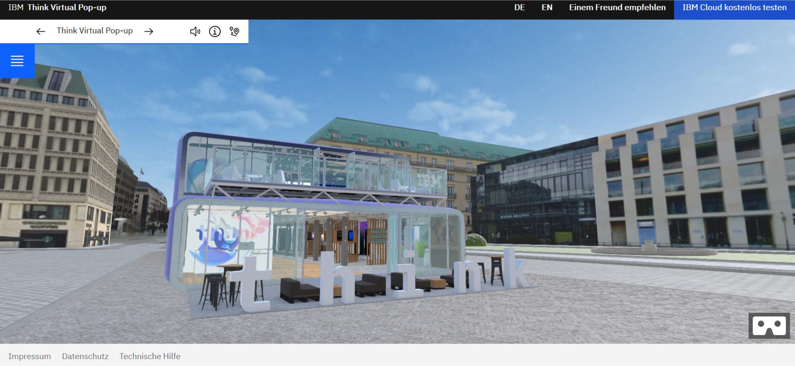 The Virtual Ibm Think Pop Up Ibm Selects Zreality Technology To Launch A Hybrid Event Platform In 3d And Virtual Reality Zreality Gmbh We Make Brands Come Alive In 3d Xr