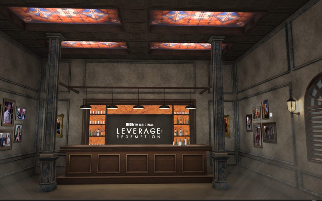 IMDBTV series premiere of Leverage Redemption in virtual set with Zreality